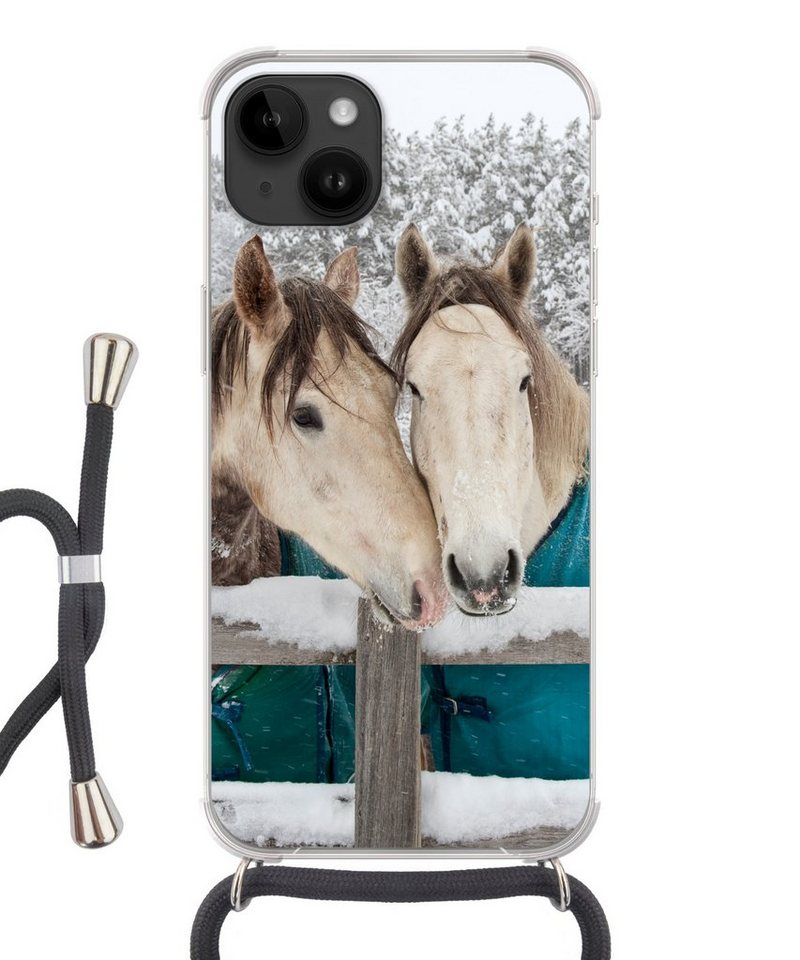 MuchoWow Handyhülle Pferde - Decke - Schnee, Handyhülle Telefonhülle Apple iPhone 14 von MuchoWow