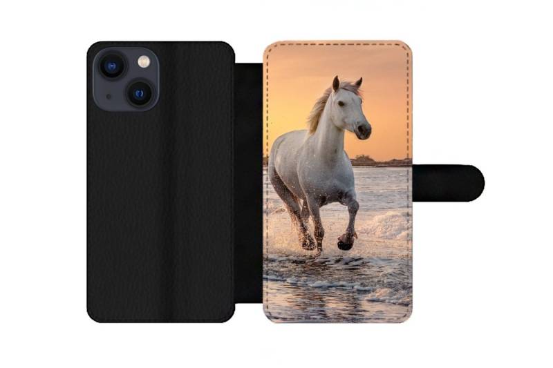 MuchoWow Handyhülle Pferde - Sonne - Meer - Strand - Tiere, Handyhülle Telefonhülle Apple iPhone 13 Mini von MuchoWow