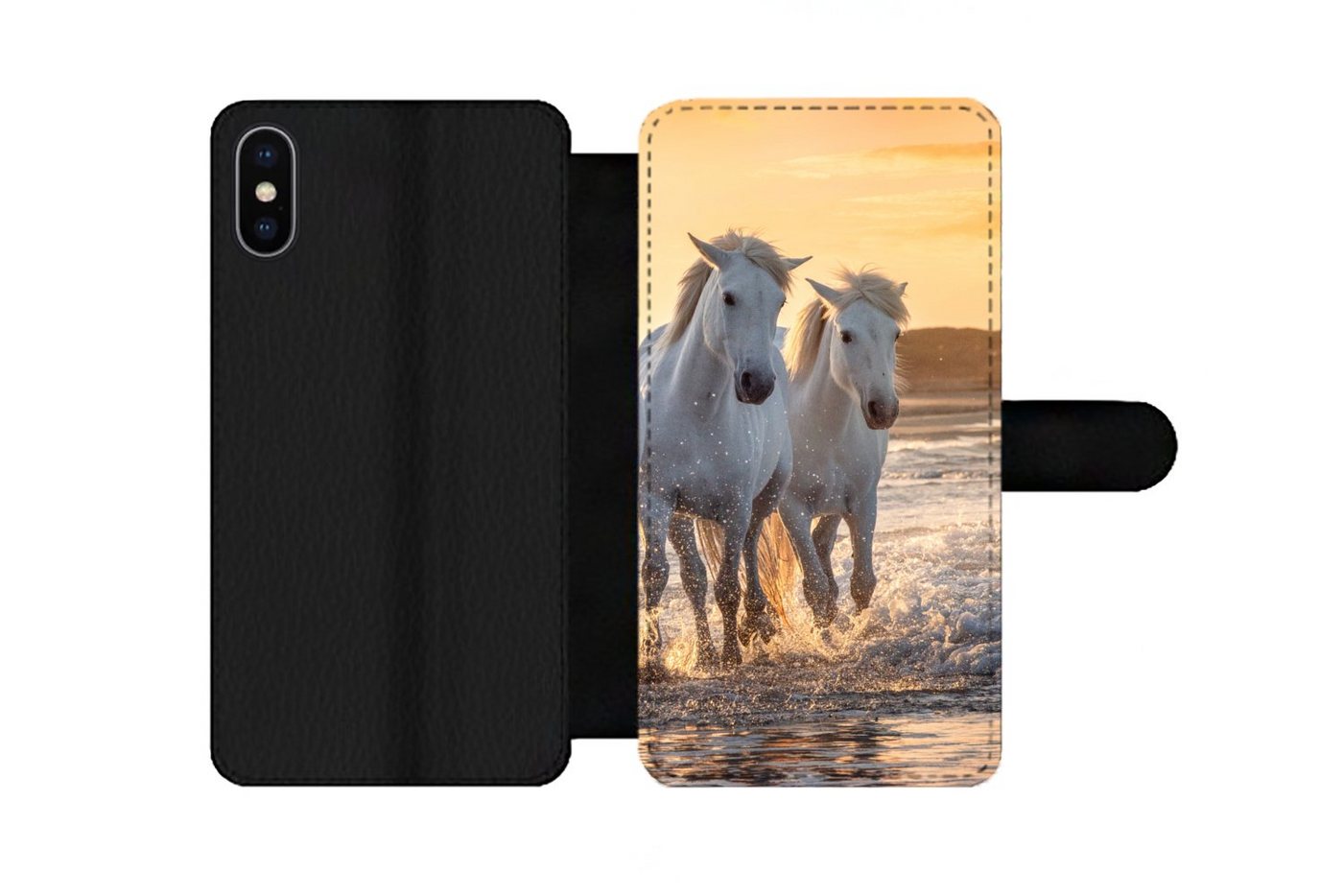 MuchoWow Handyhülle Pferde - Wasser - Strand - Tiere, Handyhülle Telefonhülle Apple iPhone X/10 von MuchoWow