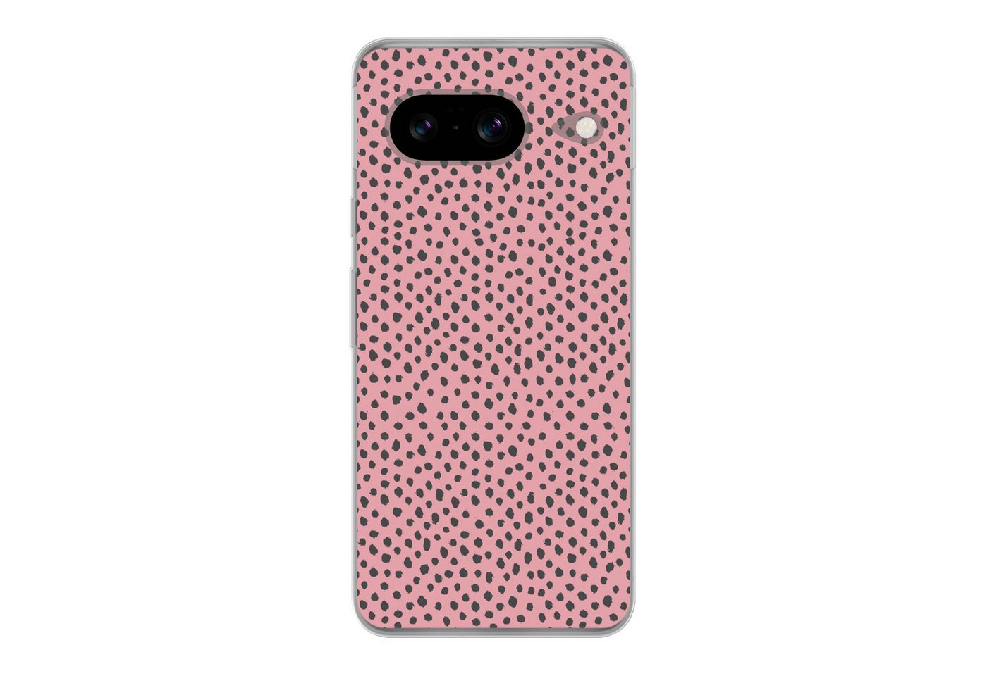 MuchoWow Handyhülle für Google Pixel 8 Polka dots - Rosa - Schwarz, Handy Case, Silikon, Bumper Case Dünn MuchoWow Handyhülle für Google Pixel 8 Polka dots - Rosa - Schwarz, Handy Case, Silikon, Bumper Case Dünn von MuchoWow