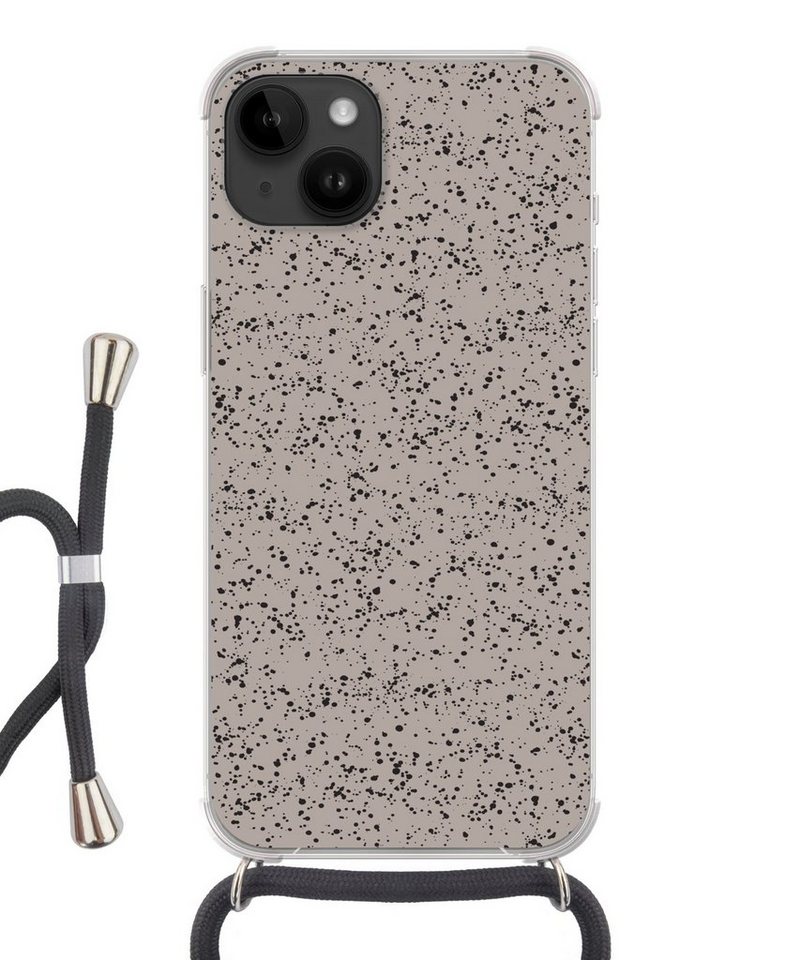 MuchoWow Handyhülle Polka dots - Schwarz - Grau MuchoWow Handyhülle Polka dots - Schwarz - Grau von MuchoWow