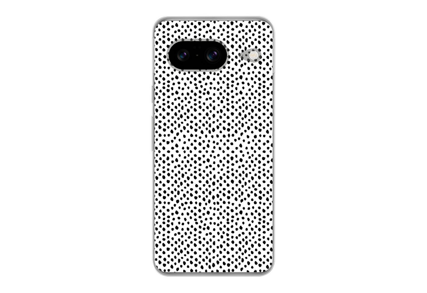 MuchoWow Handyhülle für Google Pixel 8 Polka dots - Schwarz - Weiß, Handy Case, Silikon, Bumper Case Dünn MuchoWow Handyhülle für Google Pixel 8 Polka dots - Schwarz - Weiß, Handy Case, Silikon, Bumper Case Dünn von MuchoWow