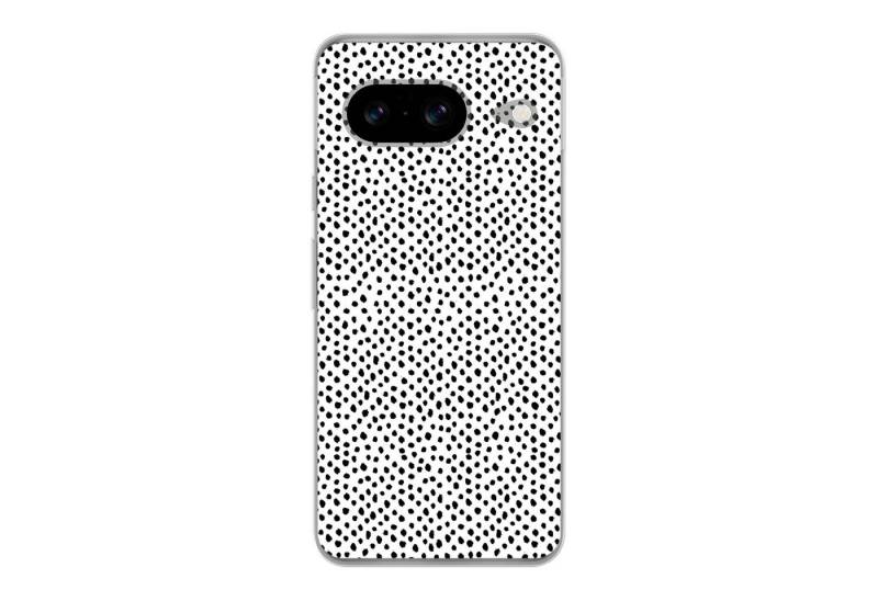 MuchoWow Handyhülle für Google Pixel 8 Polka dots - Schwarz - Weiß, Handy Case, Silikon, Bumper Case Dünn von MuchoWow