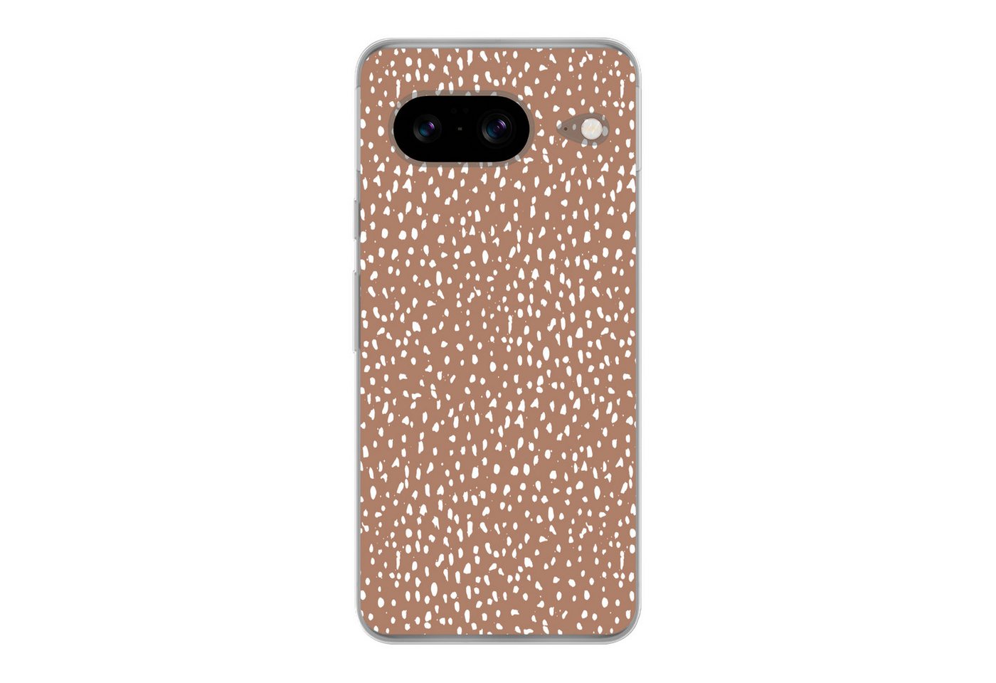 MuchoWow Handyhülle für Google Pixel 8 Polka dots - Weiß - Braun, Handy Case, Silikon, Bumper Case Dünn MuchoWow Handyhülle für Google Pixel 8 Polka dots - Weiß - Braun, Handy Case, Silikon, Bumper Case Dünn von MuchoWow