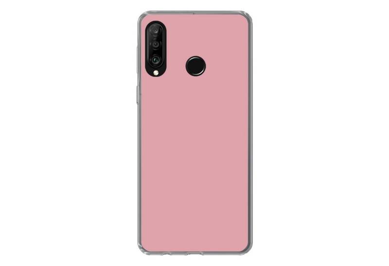MuchoWow Handyhülle Rosa - Farben - Innenraum - Einfarbig - Farbe, Handyhülle Huawei P30 Lite, Handy Case, Silikon, Bumper Case von MuchoWow