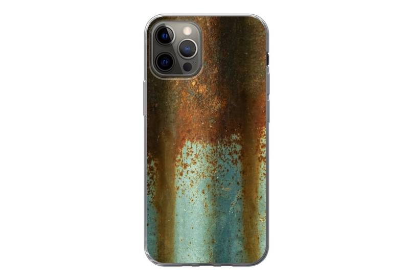 MuchoWow Handyhülle für Apple iPhone 13 Pro Rost - Grau - Riffelblech, Smartphone-Bumper, Print, Handy Schutzhülle Dünn von MuchoWow