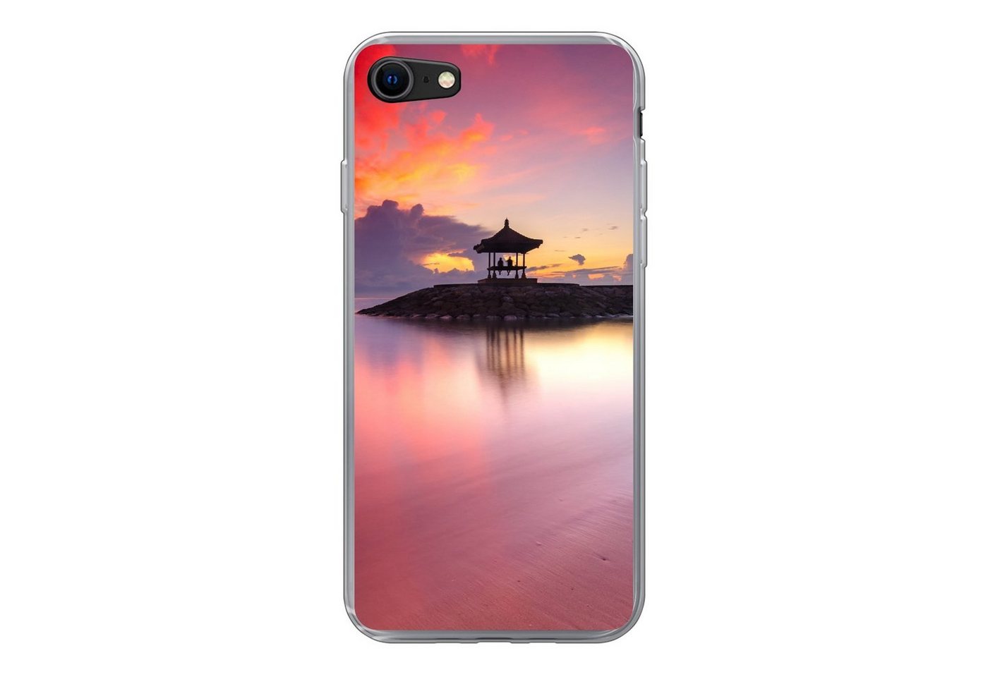 MuchoWow Handyhülle Sonnenuntergang - Strand - Himmel, Handyhülle Apple iPhone 7, Smartphone-Bumper, Print, Handy Schutzhülle von MuchoWow