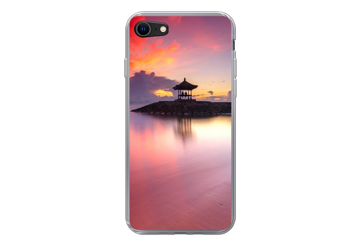 MuchoWow Handyhülle Sonnenuntergang - Strand - Himmel, Handyhülle Apple iPhone 8, Smartphone-Bumper, Print, Handy Schutzhülle von MuchoWow