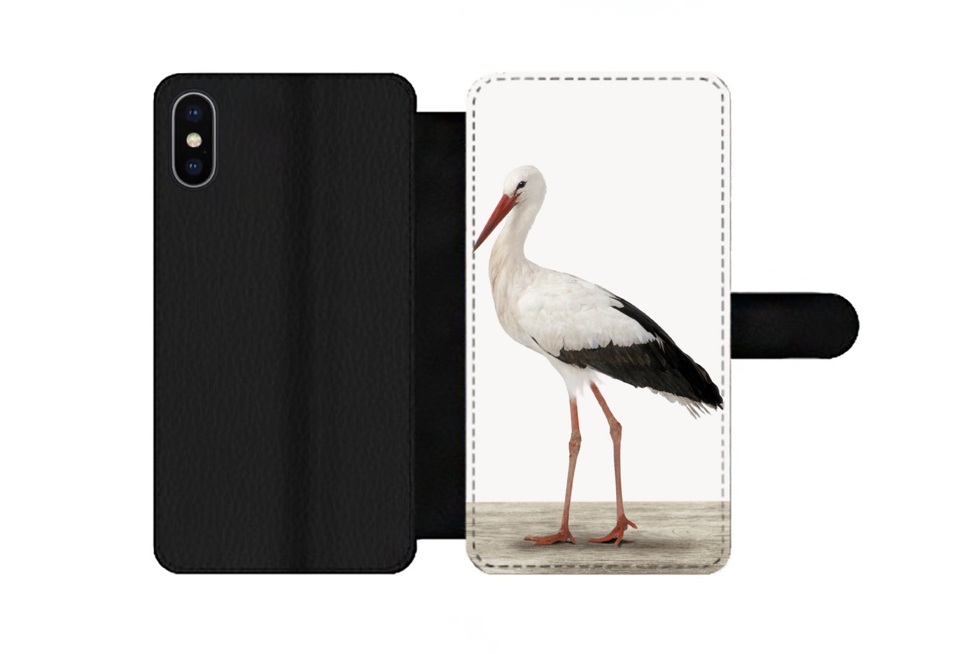 MuchoWow Handyhülle Geeignet für Apple iPhone 13 Pro Storch - Vogel - Tiere - Jungen - Kin, Klapphülle mit Kartenfach, Flip Cover Case, Klapptasche, Handyhülle MuchoWow Handyhülle Geeignet für Apple iPhone 13 Pro Storch - Vogel - Tiere - Jungen - Kin, Klapphülle mit Kartenfach, Flip Cover Case, Klapptasche, Handyhülle von MuchoWow
