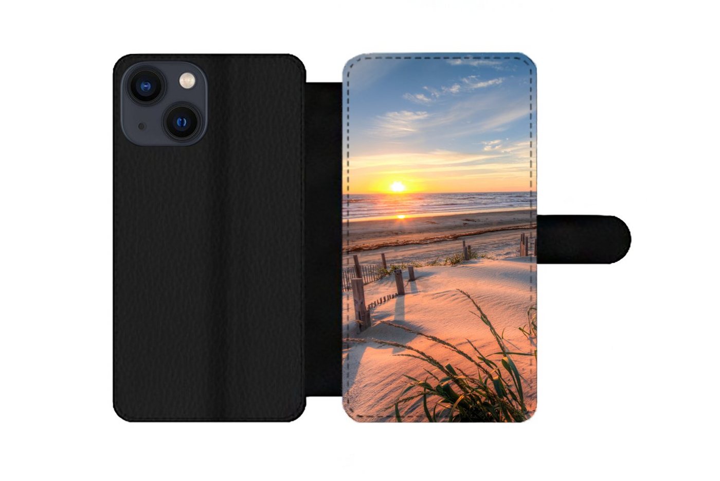 MuchoWow Handyhülle Strand - Meer - Düne - Sonnenuntergang - Landschaft, Handyhülle Telefonhülle Apple iPhone 13 Mini von MuchoWow