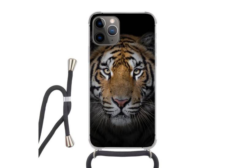 MuchoWow Handyhülle Tiger - Wildtiere - Porträt - Schwarz - Tiere, Handyhülle Telefonhülle Apple iPhone 11 Pro Max von MuchoWow