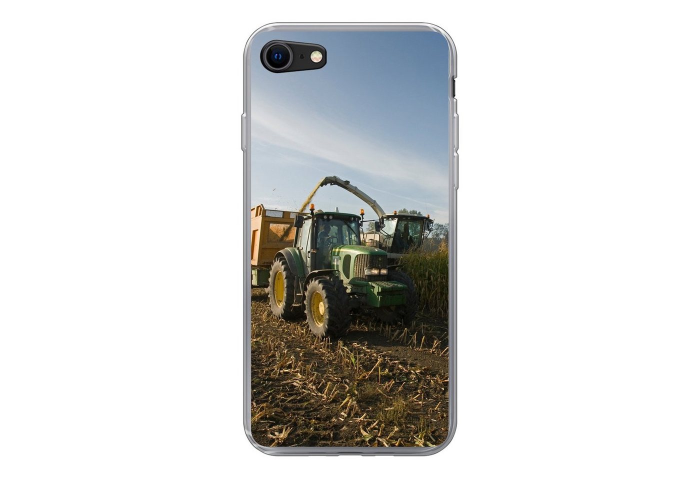 MuchoWow Handyhülle Traktor - Anhänger - Mais - Grün - Landleben, Handyhülle Apple iPhone 7, Smartphone-Bumper, Print, Handy Schutzhülle von MuchoWow