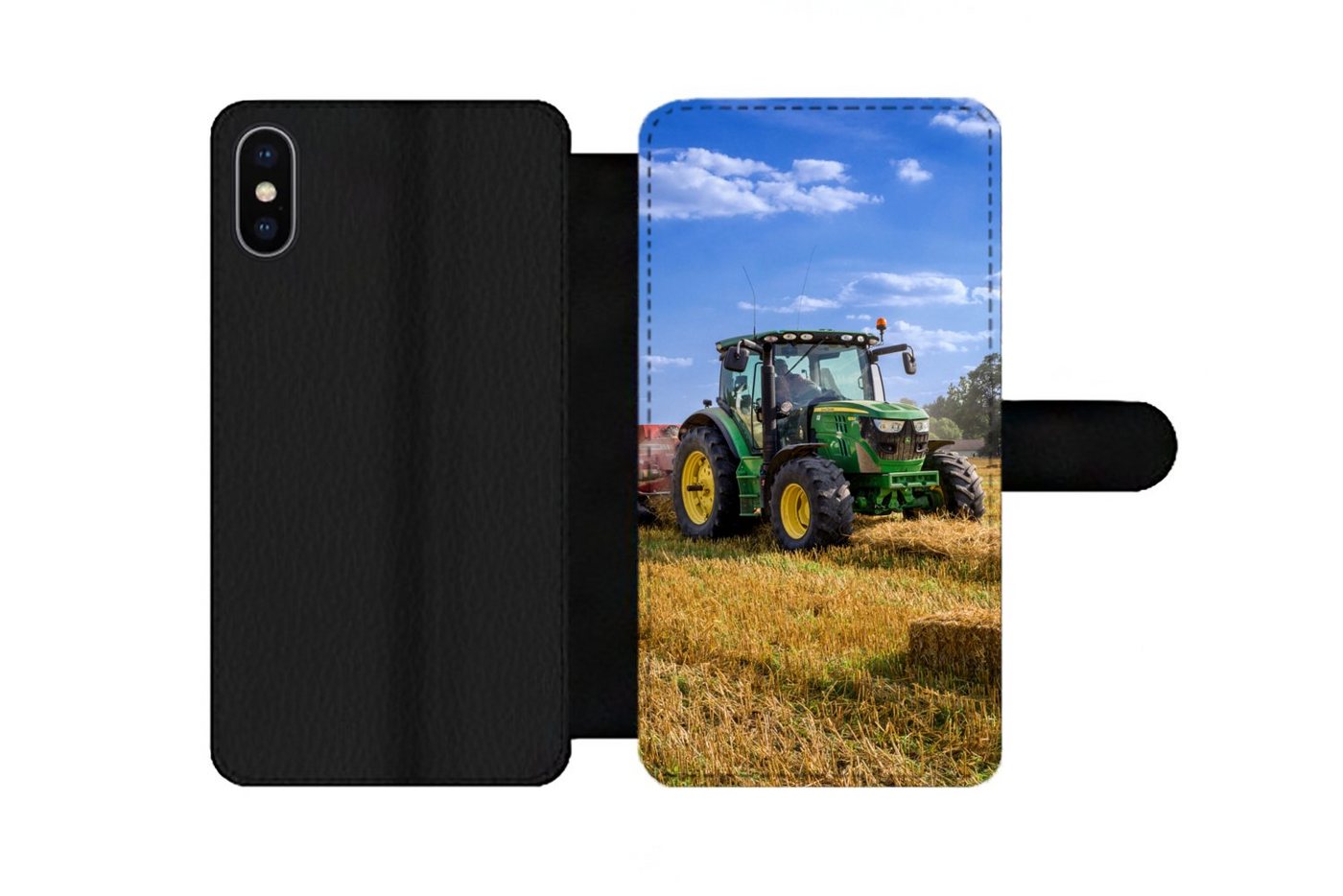 MuchoWow Handyhülle Traktor - Bauernhof - Heu - Feld - Sonne - Landleben, Handyhülle Telefonhülle Apple iPhone X/10 von MuchoWow