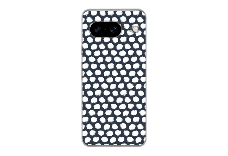 MuchoWow Handyhülle für Google Pixel 8 Tupfen - Muster - Weiß, Handy Case, Silikon, Bumper Case Dünn von MuchoWow