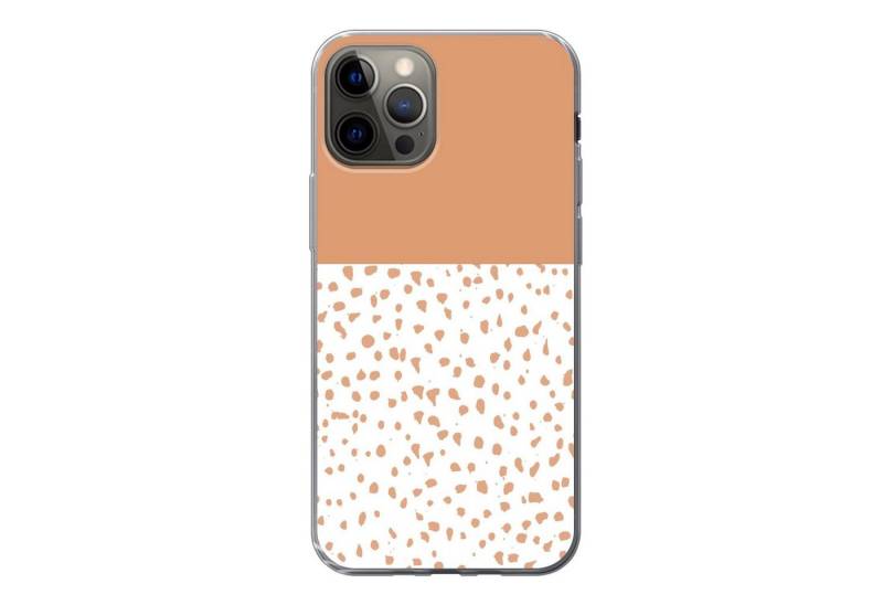 MuchoWow Handyhülle für Apple iPhone 13 Pro Tupfen - Orange - Weiß, Smartphone-Bumper, Print, Handy Schutzhülle Dünn von MuchoWow