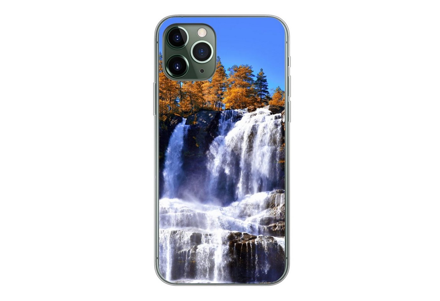 MuchoWow Handyhülle Wasserfall - Norwegen - Natur, Handyhülle Apple iPhone 11 Pro, Smartphone-Bumper, Print, Handy von MuchoWow