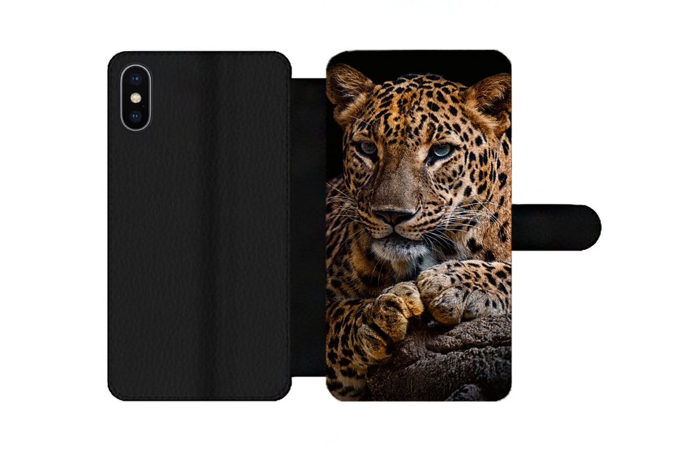 MuchoWow Handyhülle Wildtiere - Panther - Porträt - Schwarz - Tiere, Handyhülle Telefonhülle Apple iPhone X/10 von MuchoWow
