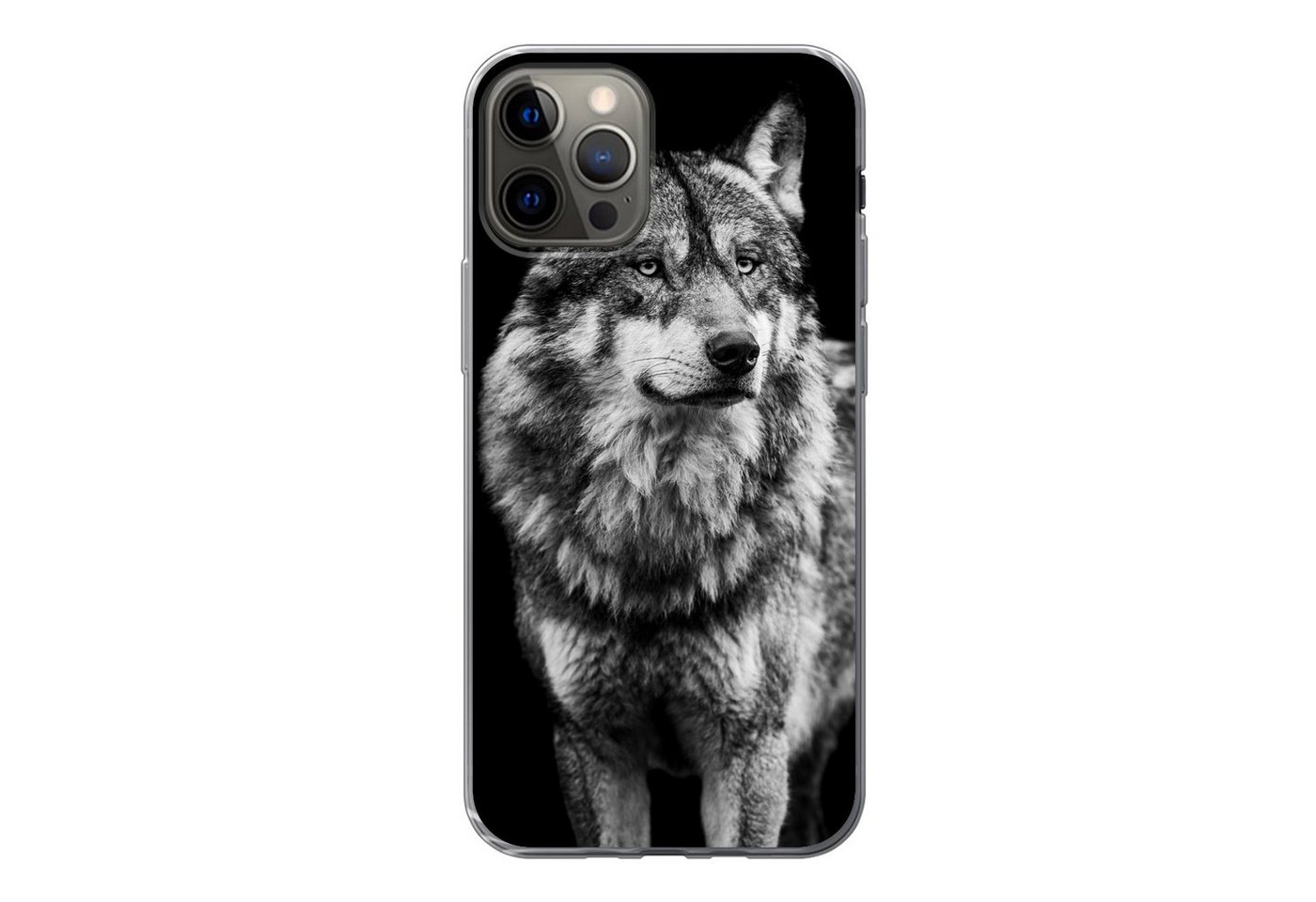MuchoWow Handyhülle für Apple iPhone 13 Pro Wolf - Tiere - Wild - Schwarz - Weiß, Smartphone-Bumper, Print, Handy Schutzhülle Dünn MuchoWow Handyhülle für Apple iPhone 13 Pro Wolf - Tiere - Wild - Schwarz - Weiß, Smartphone-Bumper, Print, Handy Schutzhülle Dünn von MuchoWow