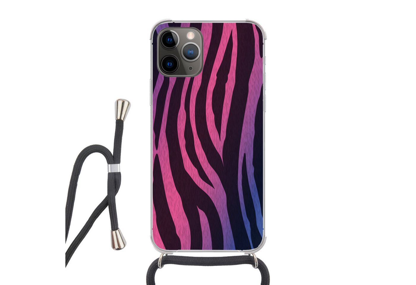 MuchoWow Handyhülle Zebramuster - Rosa - Lila - Tiermuster von MuchoWow