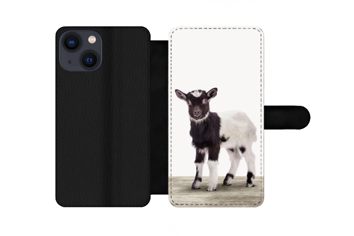 MuchoWow Handyhülle Ziege - Tiere - Kinder - Jungen - Mädchen, Handyhülle Telefonhülle Apple iPhone 13 Mini von MuchoWow