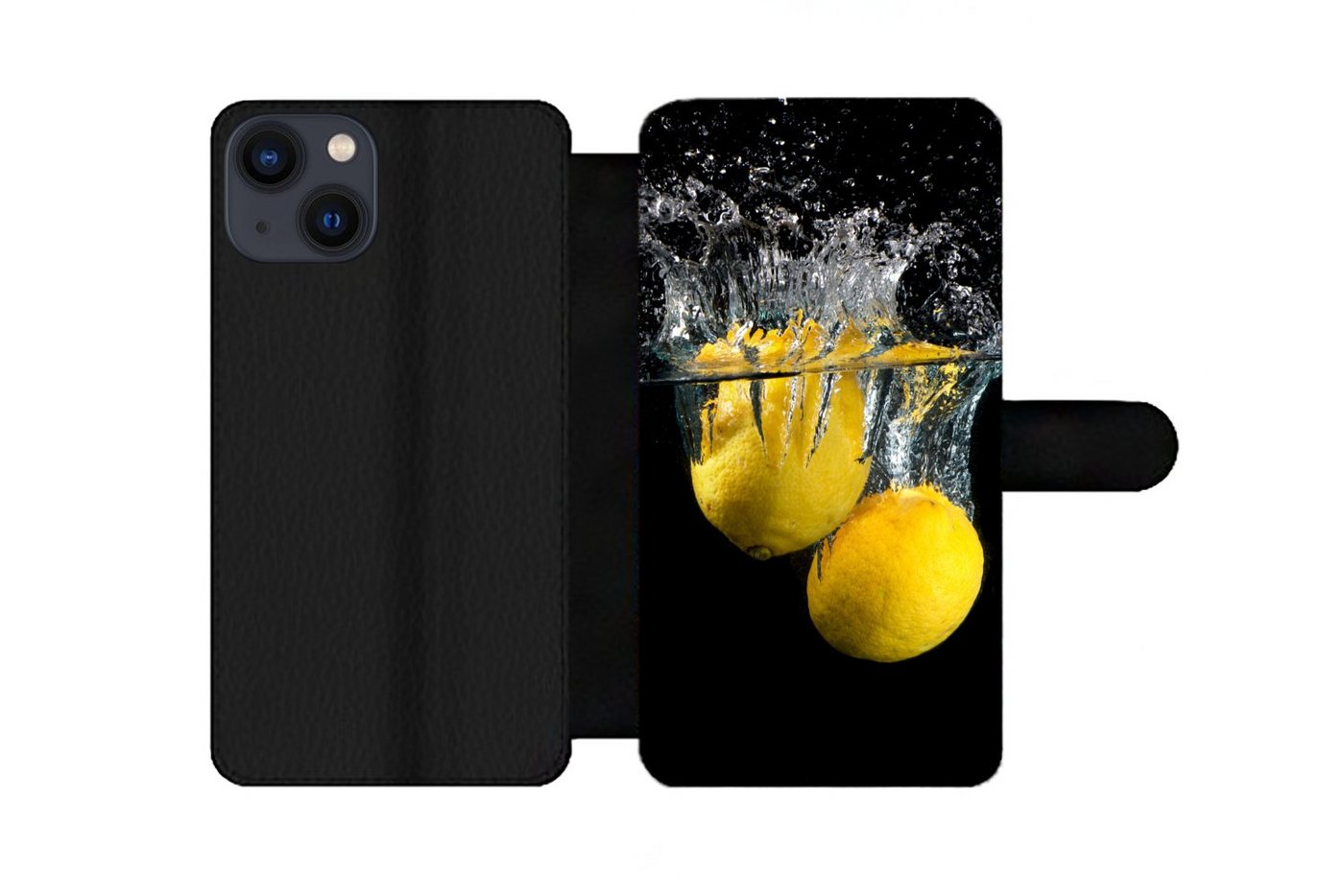 MuchoWow Handyhülle Zitrone - Frucht - Stilleben - Wasser - Gelb, Handyhülle Telefonhülle Apple iPhone 13 von MuchoWow