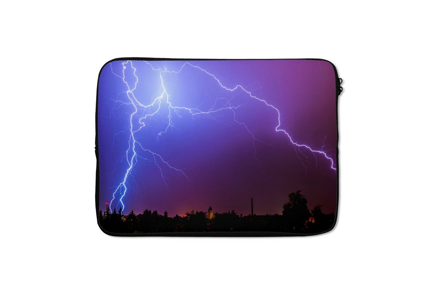 MuchoWow Laptop-Hülle Blitze zucken an einem bunten Himmel 13.3 Zoll, Laptopsleeve, weiches Innenfutter zum Schutz Kratzern, Laptoptasche von MuchoWow