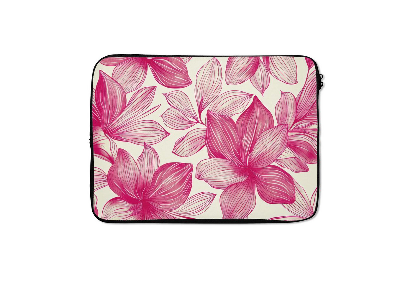 MuchoWow Laptop-Hülle Blumen - Muster - Rosa - Weiß MuchoWow Laptop-Hülle Blumen - Muster - Rosa - Weiß von MuchoWow