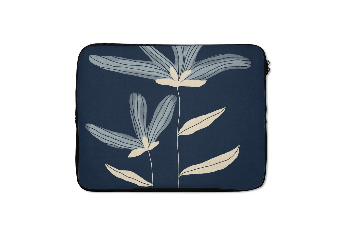 MuchoWow Laptop-Hülle Blumen - Pflanzen - Blau - Natur 15 Zoll, Schutzhülle für laptop, weiches Innenfutter zum Schutz vor Kratzern von MuchoWow