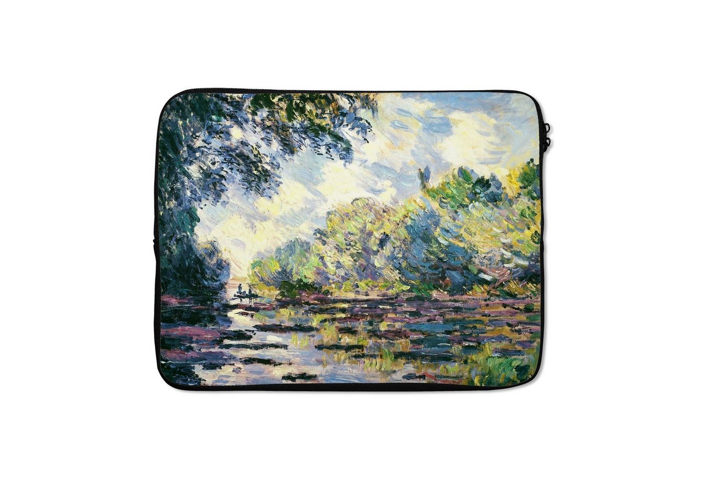 MuchoWow Laptop-Hülle Ein Teil der Seine, in der Nähe von Giverny - Gemälde von Claude Monet 17 Zoll, Laptopsleeve, weiches Innenfutter zum Schutz Kratzern, Laptoptasche von MuchoWow