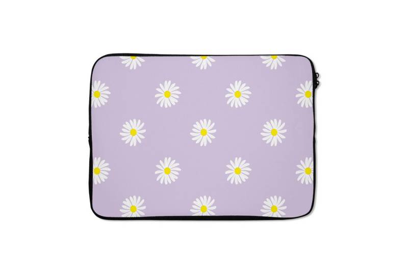 MuchoWow Laptop-Hülle Gänseblümchen - Pastell - Weiß - Lila - Blumen von MuchoWow
