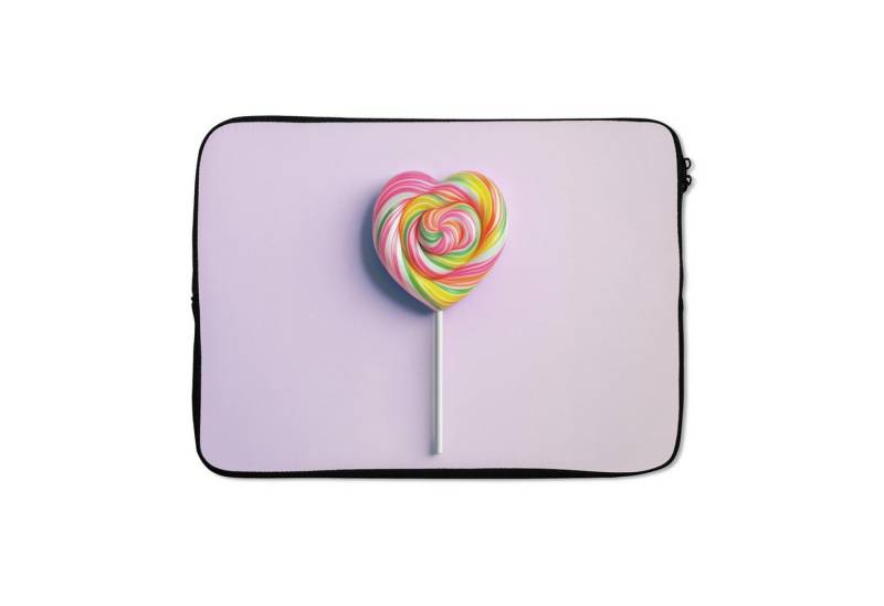 MuchoWow Laptop-Hülle Herz - Lutscher - Bonbon 13.3 Zoll, Laptopsleeve, weiches Innenfutter zum Schutz Kratzern, Laptoptasche von MuchoWow