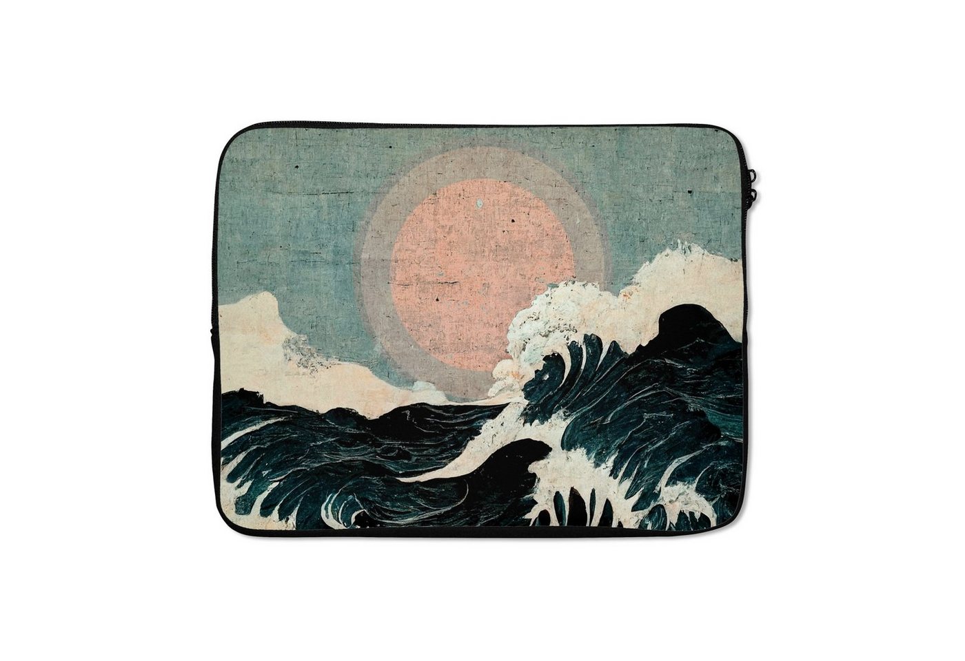 MuchoWow Laptop-Hülle Jahrgang - Meer - Wellen - Sonne 15 Zoll, Schutzhülle für laptop, weiches Innenfutter zum Schutz vor Kratzern von MuchoWow