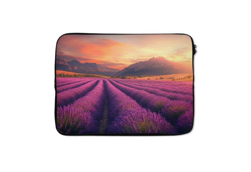 MuchoWow Laptop-Hülle Lavendelfeld - Sonnenuntergang - Lila 13.3 Zoll, Laptopsleeve, weiches Innenfutter zum Schutz Kratzern, Laptoptasche von MuchoWow