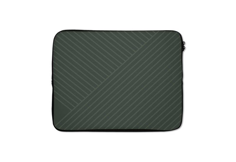 MuchoWow Laptop-Hülle Linien - Abstrakt - Grün - Minimalistisch von MuchoWow