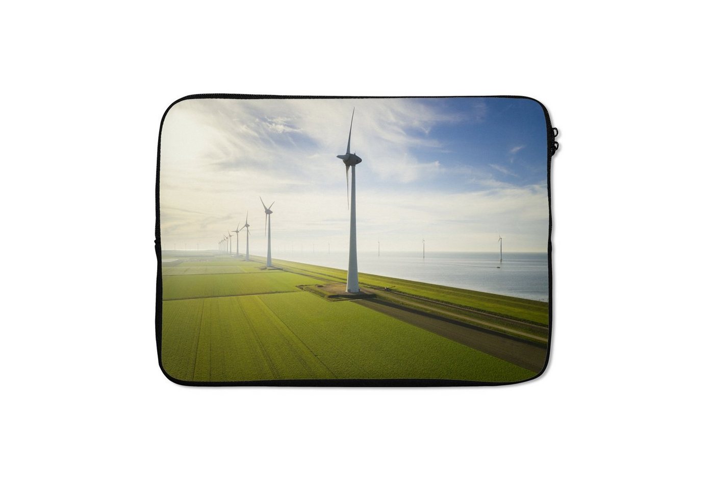 MuchoWow Laptop-Hülle Meer - Windmühle - Niederlande 13.3 Zoll, Laptopsleeve, weiches Innenfutter zum Schutz Kratzern, Laptoptasche von MuchoWow