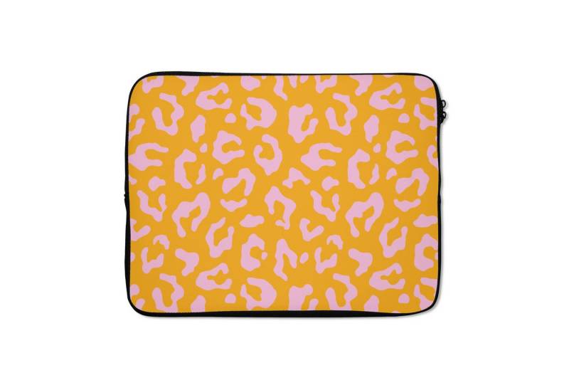 MuchoWow Laptop-Hülle Pantherprint - Orange - Rosa - Tierprint von MuchoWow