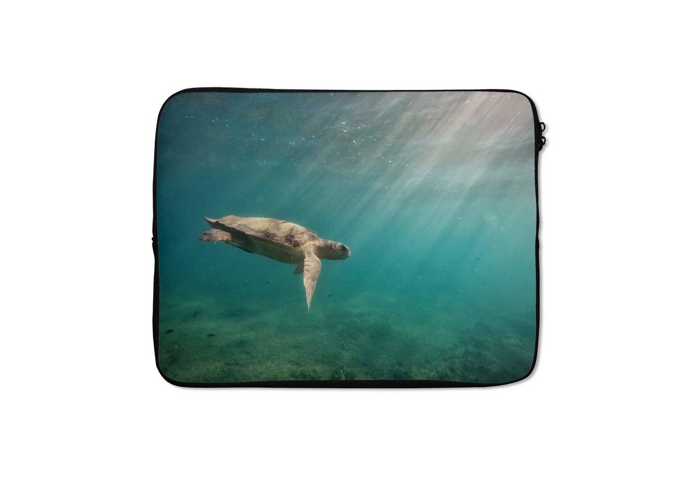 MuchoWow Laptop-Hülle Schildkröte im Meer von Zakynthos 17 Zoll, Laptopsleeve, weiches Innenfutter zum Schutz Kratzern, Laptoptasche von MuchoWow