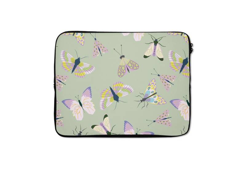 MuchoWow Laptop-Hülle Schmetterlinge - Insekten - Grün - Farbenfroh von MuchoWow