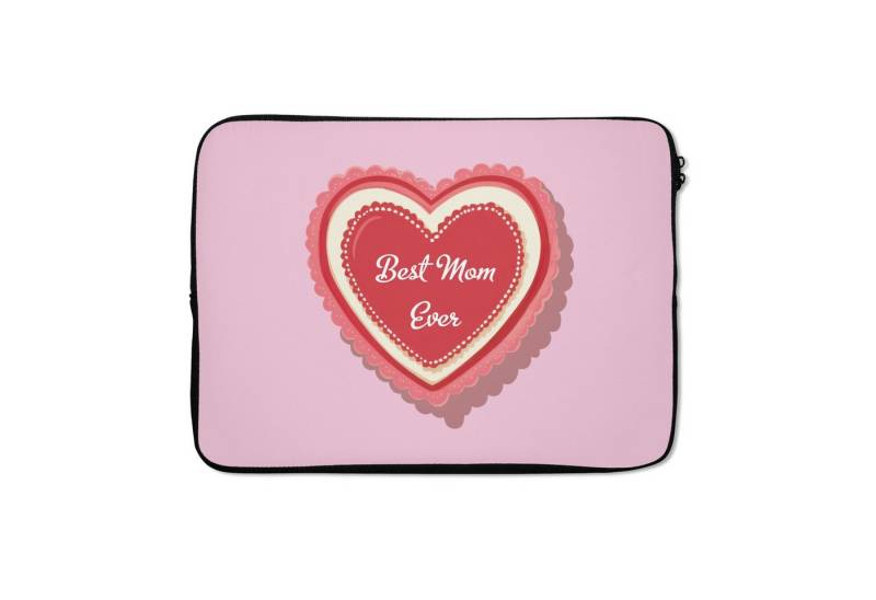 MuchoWow Laptop-Hülle Text - Herz - Mutter - Rosa 13.3 Zoll, Laptopsleeve, weiches Innenfutter zum Schutz Kratzern, Laptoptasche von MuchoWow