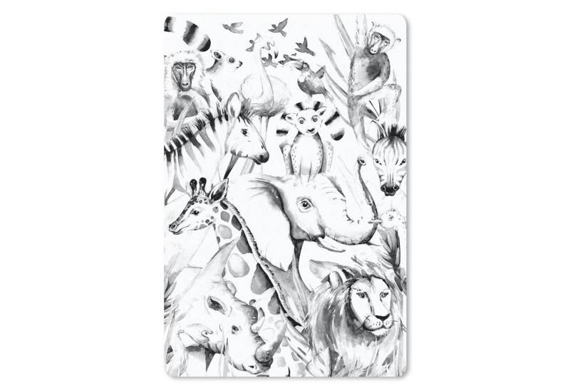 MuchoWow Mauspad Aquarelle - Tiere - Dschungel - Pastell - Jungen - Mädchen - Kinder von MuchoWow