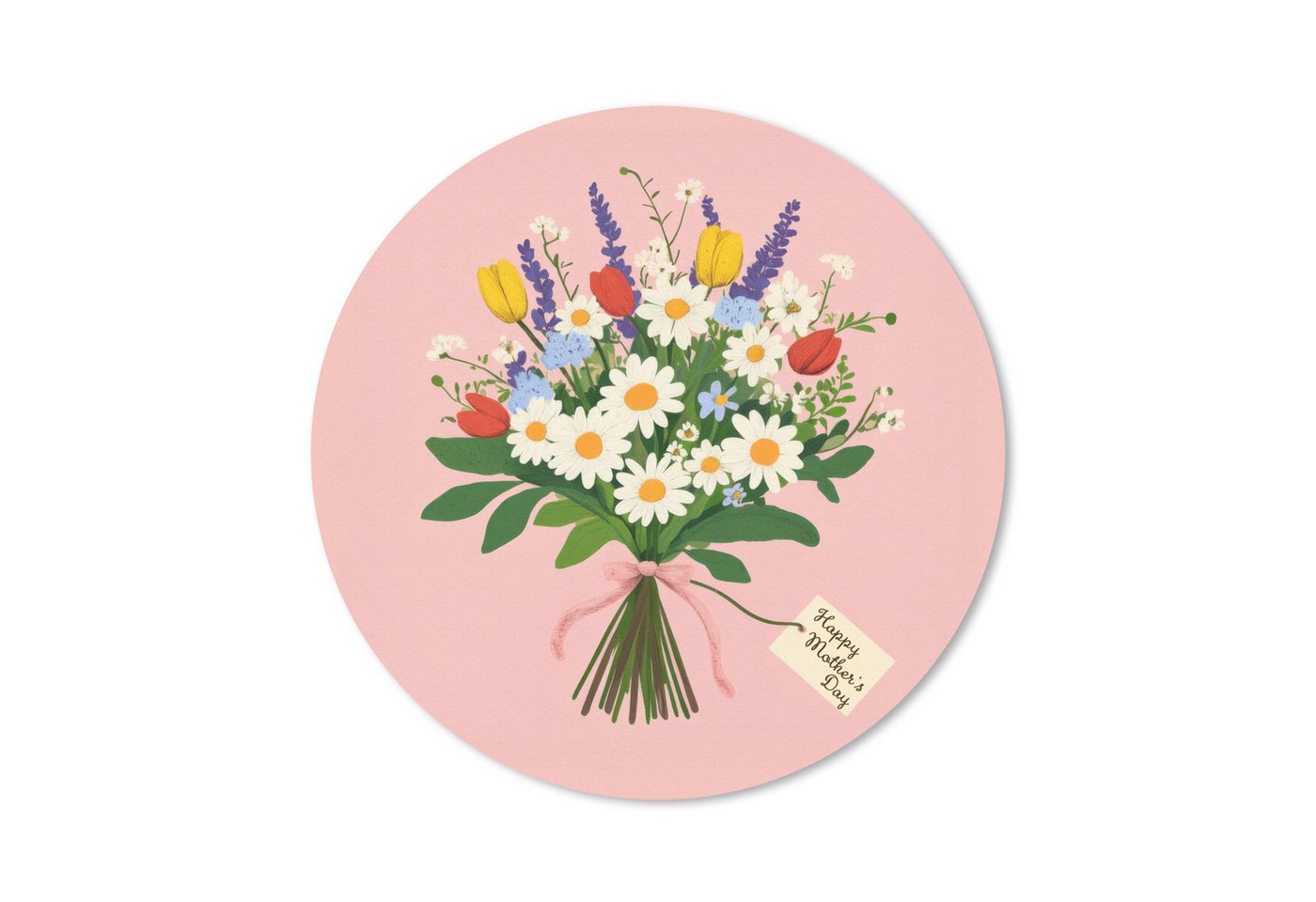 MuchoWow Mauspad Blumen - Farbband - Karte (1-St), Büro für Tastatur und Maus, Mousepad Gaming, Rund 20x20 cm von MuchoWow