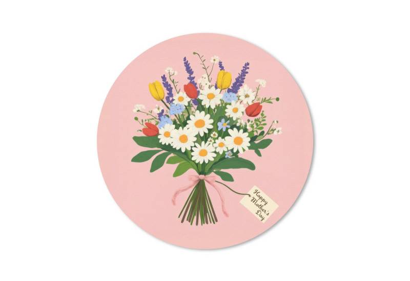 MuchoWow Mauspad Blumen - Farbband - Karte (1-St), Büro für Tastatur und Maus, Mousepad Gaming, Rund 20x20 cm von MuchoWow