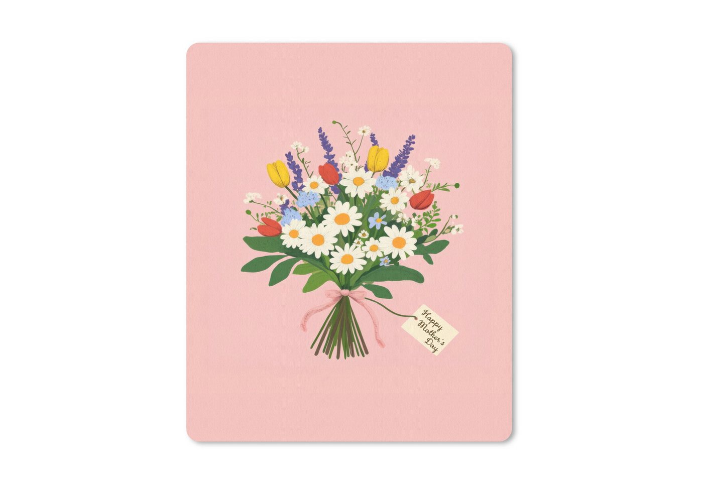 MuchoWow Mauspad Blumen - Farbband - Karte (1-St), Gaming, Mousepad Klein, Büro Zubehör, Mausunterlage, 19x23 cm von MuchoWow