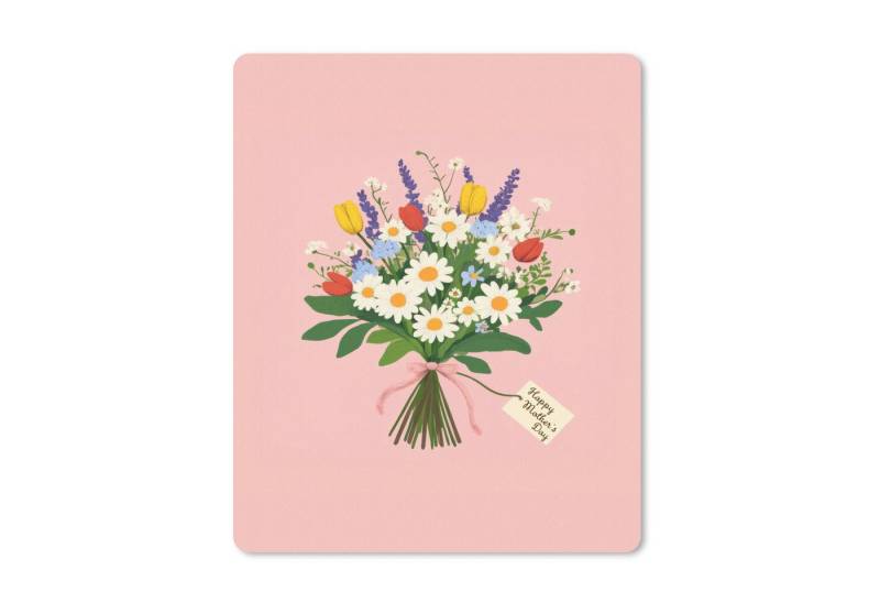 MuchoWow Mauspad Blumen - Farbband - Karte (1-St), Gaming, Mousepad Klein, Büro Zubehör, Mausunterlage, 19x23 cm von MuchoWow