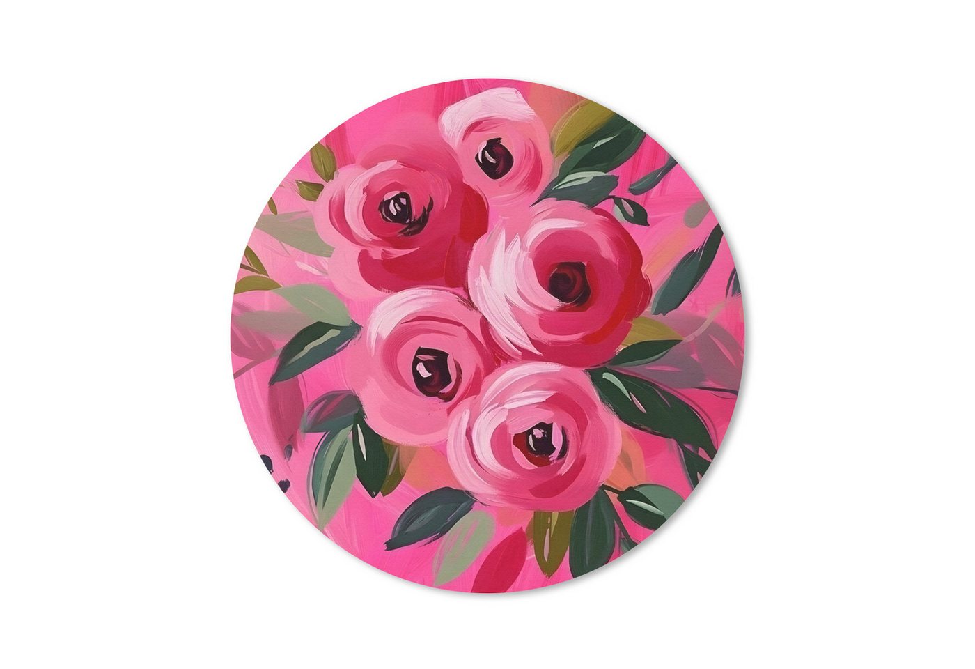 MuchoWow Mauspad Blumen - Farbe - Rosa (1-St), Büro für Tastatur und Maus, Mousepad Gaming, Rund 20x20 cm von MuchoWow