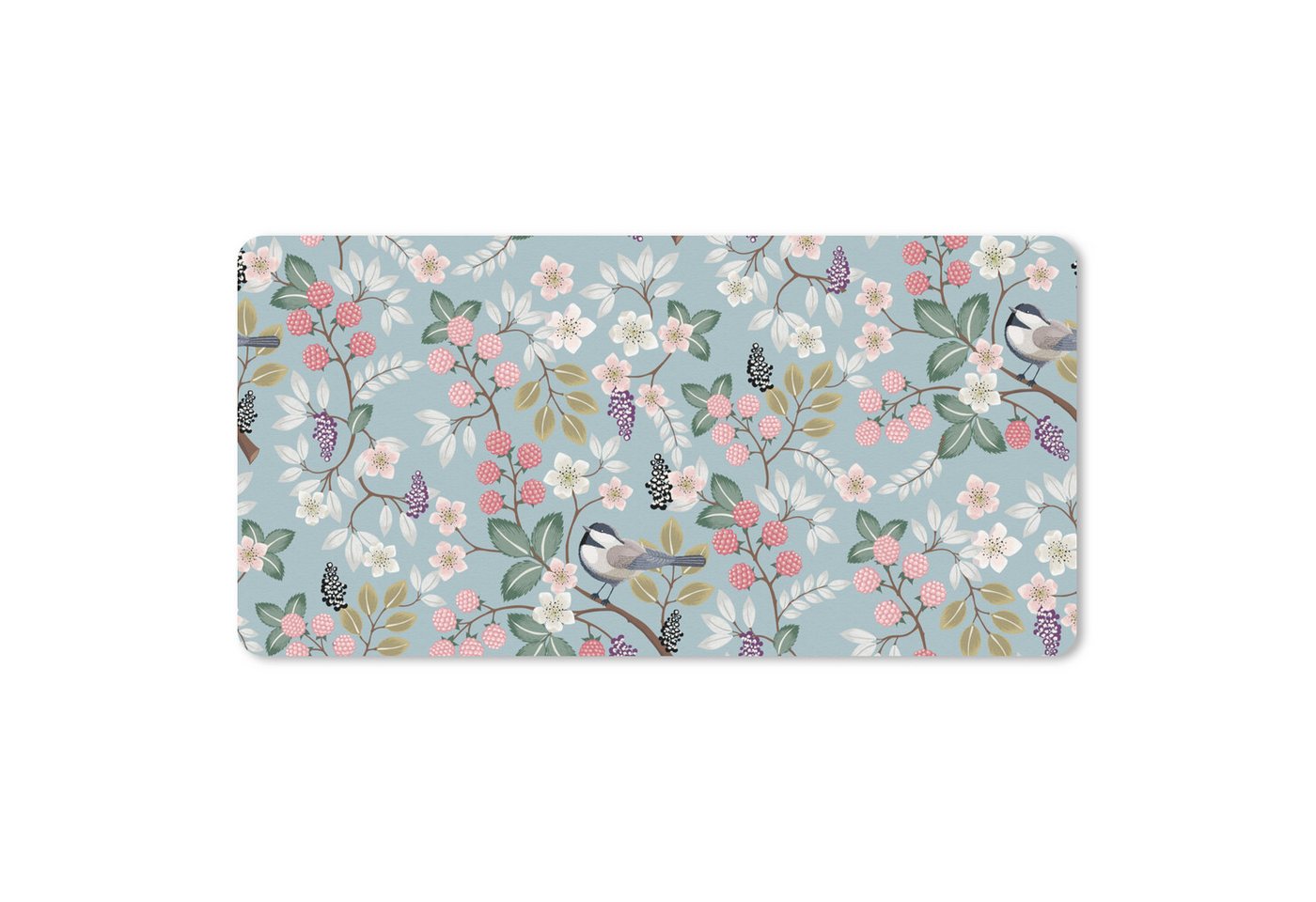 MuchoWow Mauspad Blumen - Illustration - Muster (1-St), Mousepad mit Rutschfester Unterseite, Mausunterlage, Gaming, 60x30 cm von MuchoWow