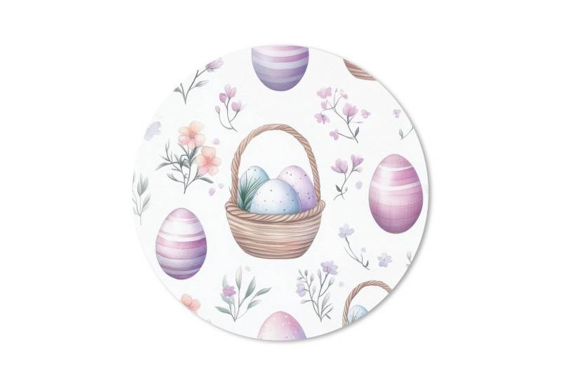 MuchoWow Mauspad Blumen - Ostereier - Muster (1-St), Büro für Tastatur und Maus, Mousepad Gaming, Rund 20x20 cm von MuchoWow