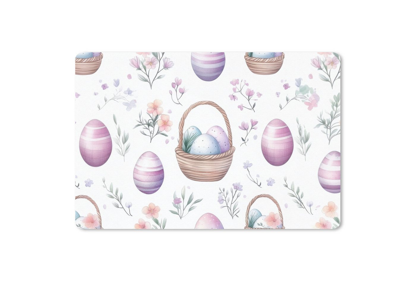 MuchoWow Mauspad Blumen - Ostereier - Muster (1-St), Mouse pad Klein, Gaming Deko, PC Zubehör, 27x18 cm von MuchoWow