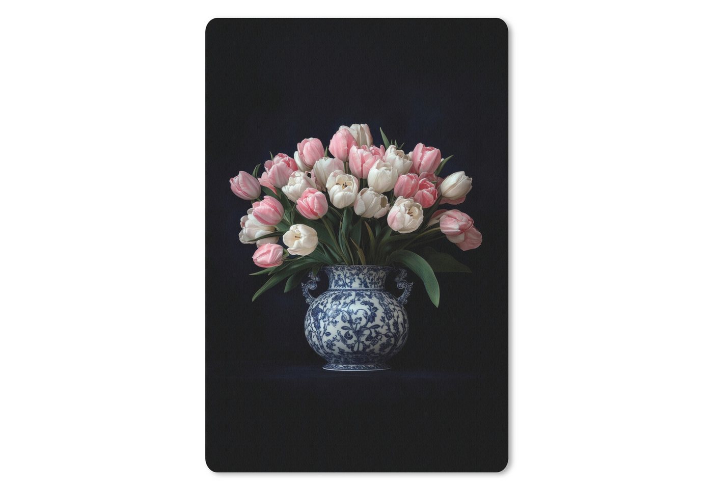 MuchoWow Mauspad Blumen - Rosa - Tulpen - Vase (1-St), Maus Pad Klein, Gaming Zubehör, Büro Deko, 18x27 cm von MuchoWow