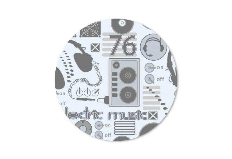 MuchoWow Mauspad DJ - Kopfhörer - Vintage - Design (1-St), Büro für Tastatur und Maus, Mousepad Gaming, Rund 20x20 cm von MuchoWow
